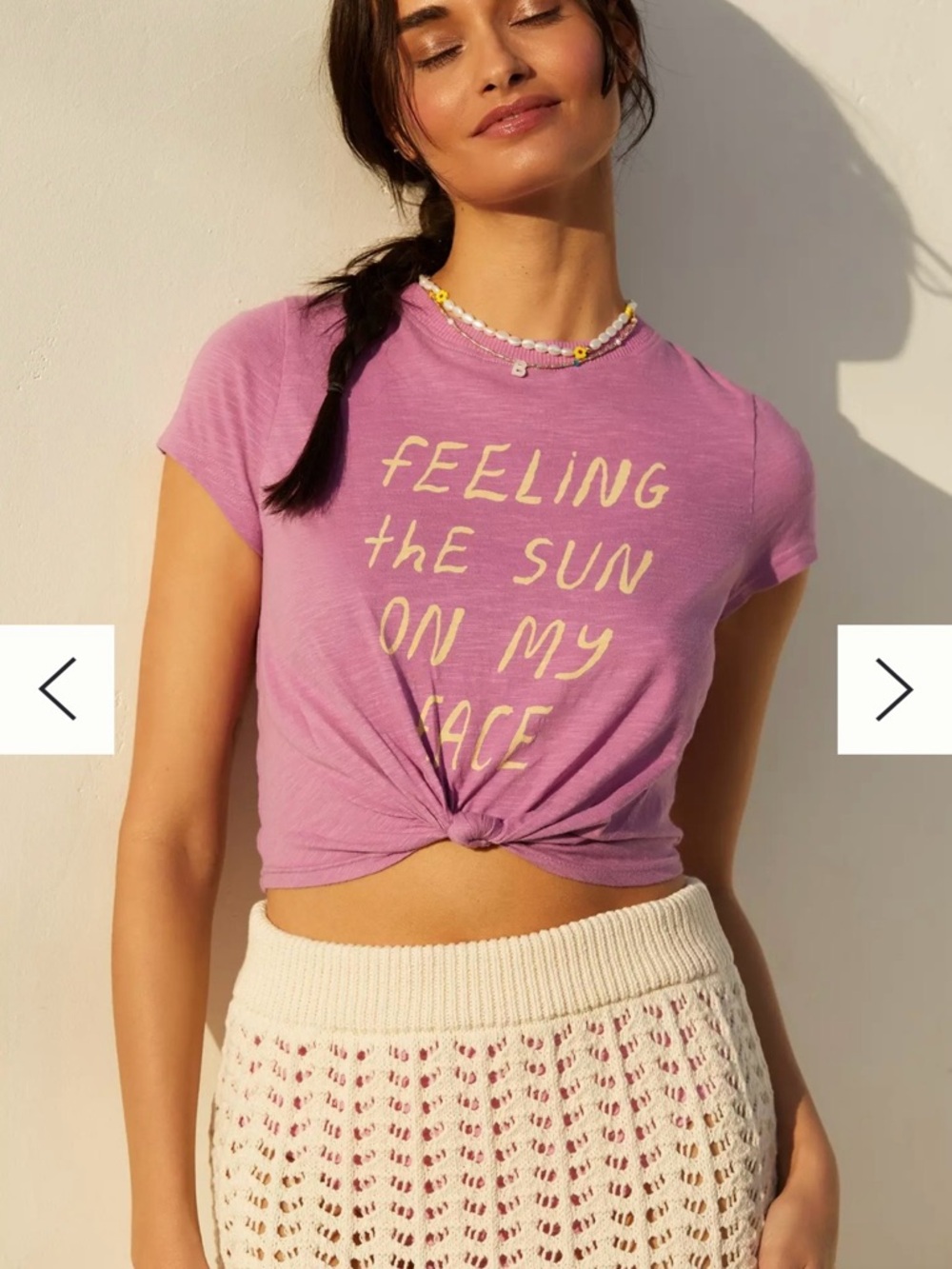 ☀️Anthropologie Purple  Knot Front Tee - "Feeling the Sun on My Face"🏝️